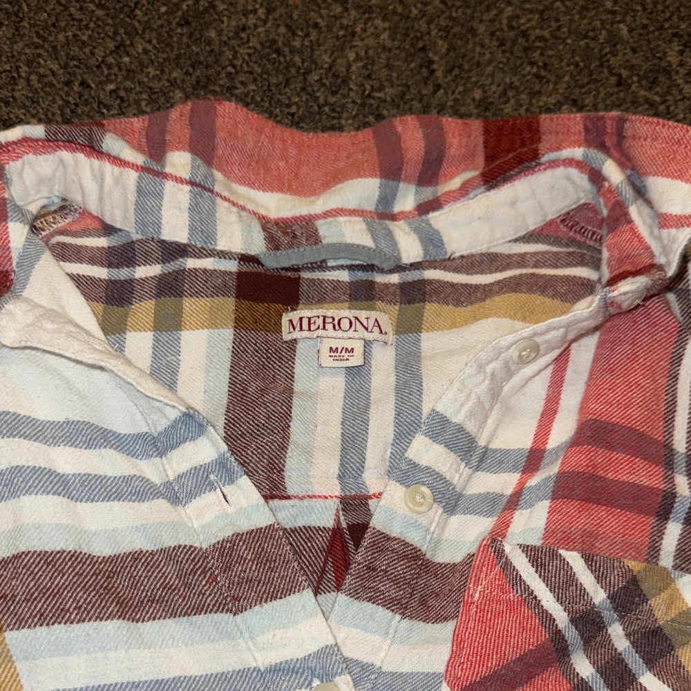 Merona Multicolor Plaid Button Down Shirt